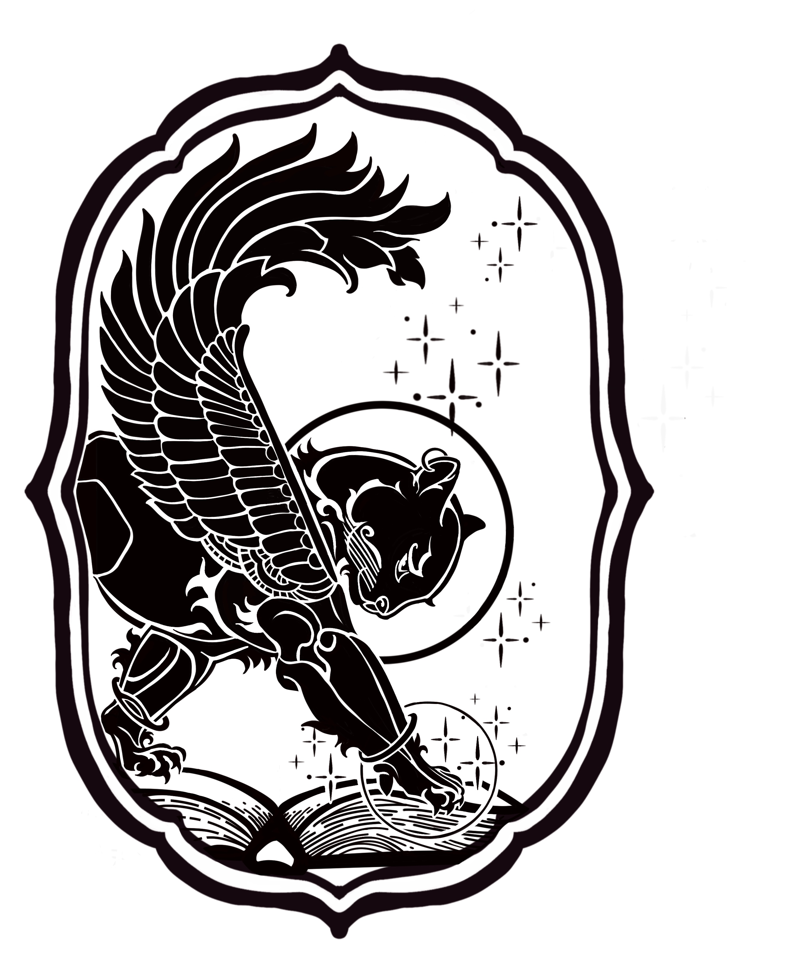 La fière panthère ailée — ex-libris de la Maison Beaux Tampons
