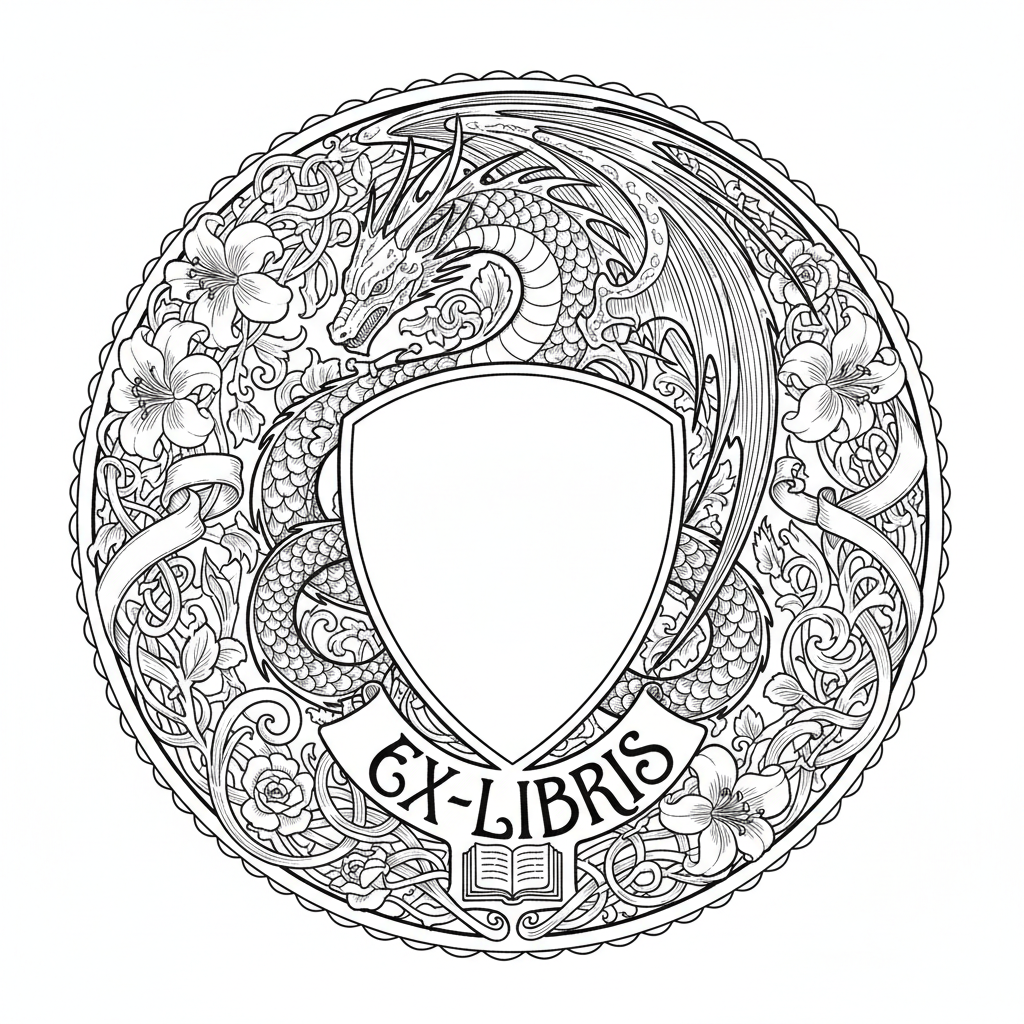Dragon — gravure fine Art Nouveau