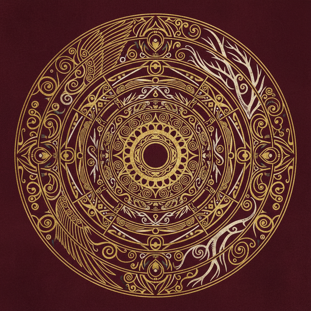 Symboles totémiques — mandala abstrait